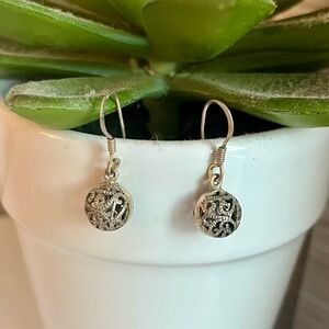 925 Sterling Silver Filigree Ball Drop Earrings – Petite Dangle
